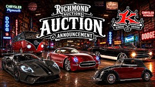 We're auctioning 4 Kindig cars. A Ridler winner, a liquid carbon FGT and over 100 amazing vehicles!