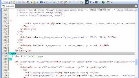 osCommerce - study homepage Main Content code structure
