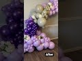 Before &amp; After Event Setup for a Baby Shower | Baby Shower Floral Balloon Garland