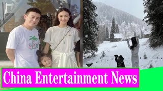 Edison Chen’s family of three is on holiday in the snow town, and her daughter is rolling in the sno