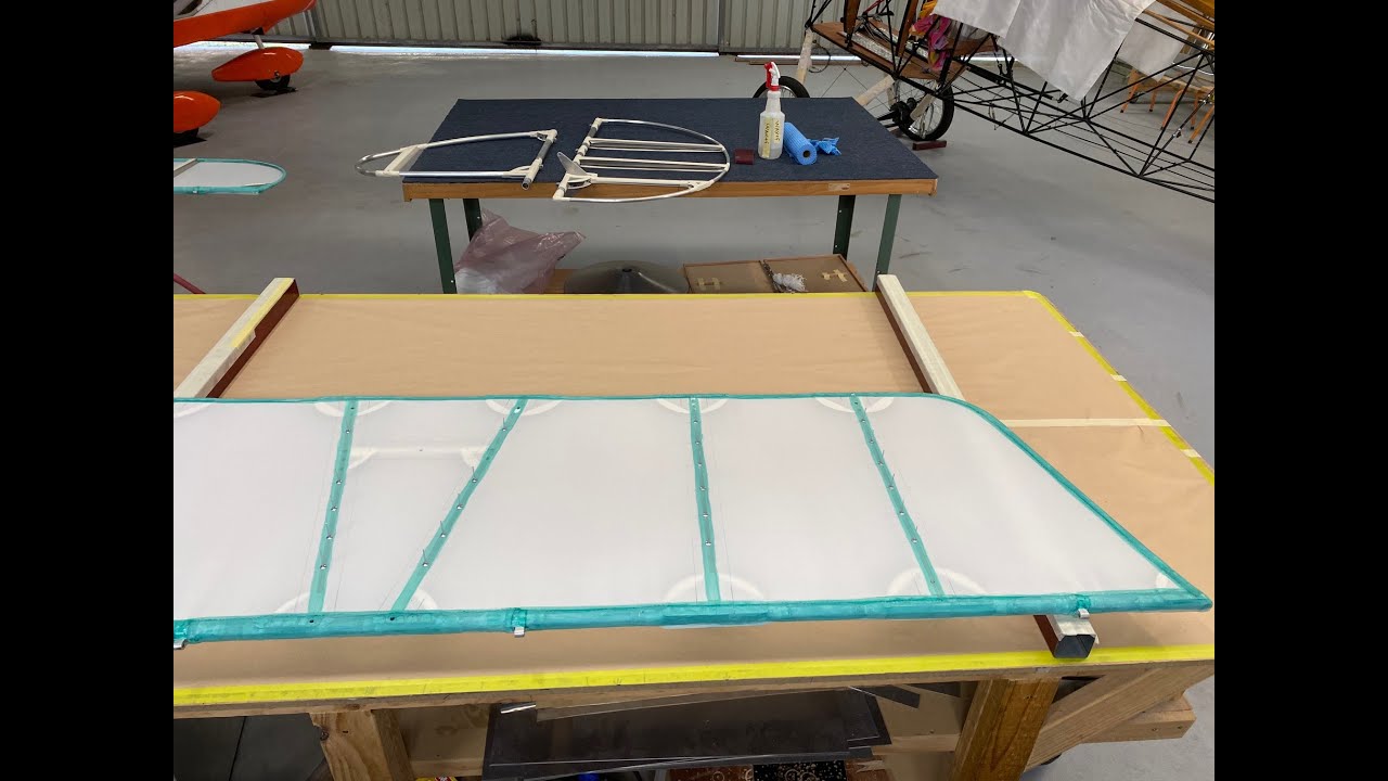 Starting the Covering Process on a full size Sopwith Camel with Stewart