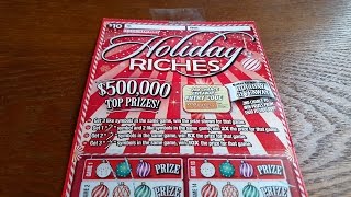 HOOSIER HOLIDAY RICHES $10 Indiana Lottery Scratch Off Live