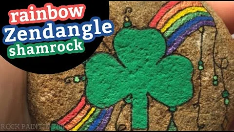 ZenDangle Rainbow Shamrock Design || St. Patrick's Day Craft || Rock Painting 101