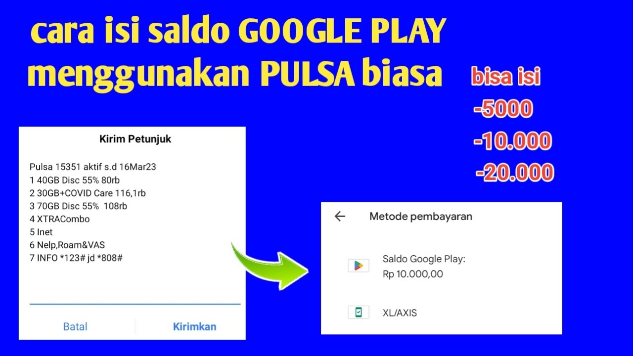 Cara Isi Saldo Google Play Menggunakan Pulsa Biasa - YouTube