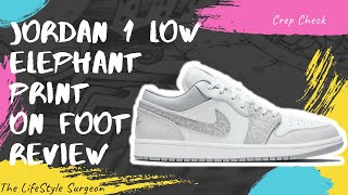 Jordan 1 Low Premium Elephant Print Berlin Grey On Foot Review