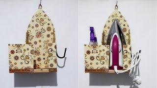 DIY Wall Mounted Iron Stand From Cardboard | DIY Tempat Setrika Dinding