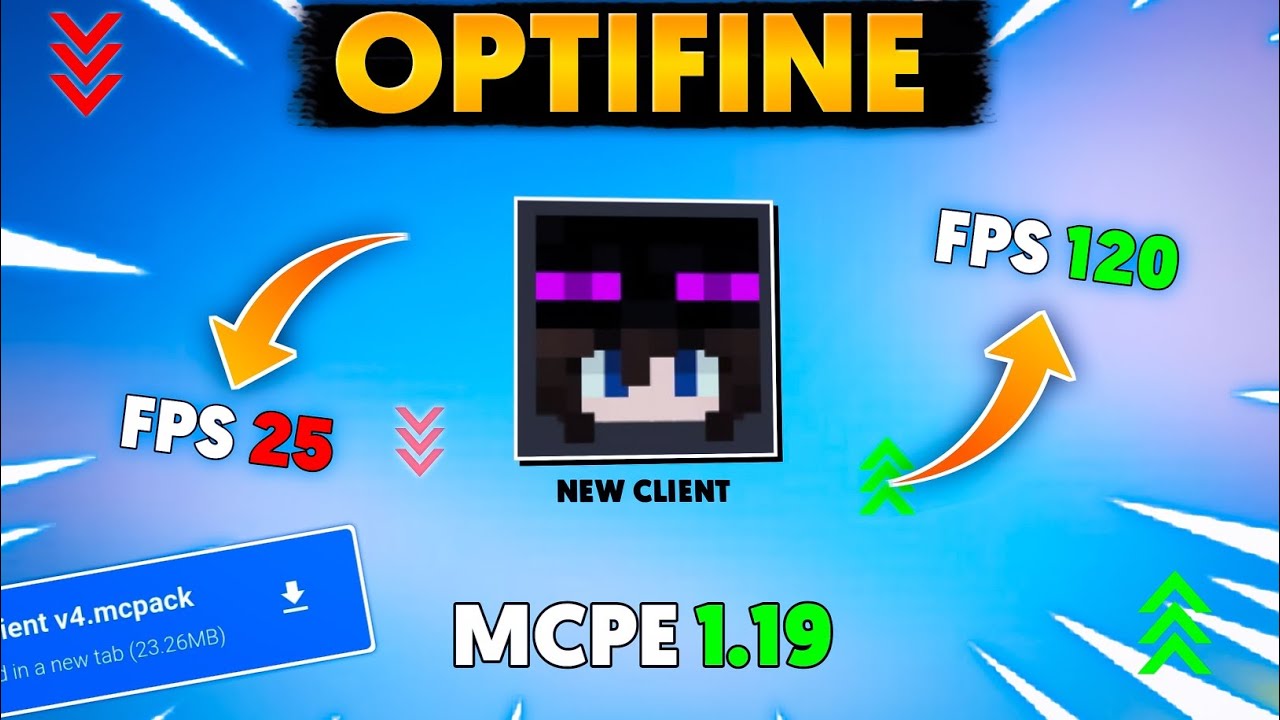 Best Fps Boost CLIENT for MCPE 1.19+(1.20) || Quick loot, Connected ...