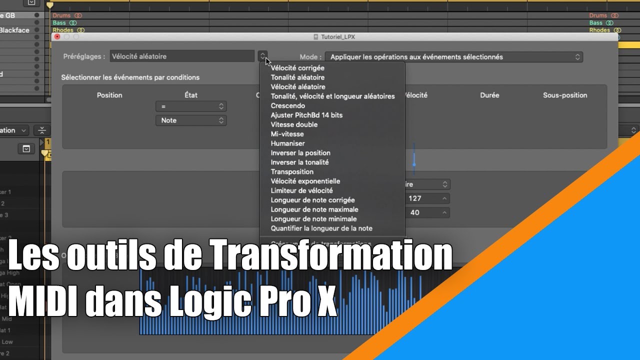 Tutoriel Logic Pro X (en Français): les outils de Transformation MIDI dans Logic.