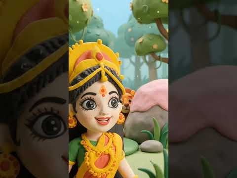 Cute ma durga and lion making #short