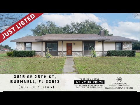 3815 SE 25th Street, Bushnell, FL home video tour