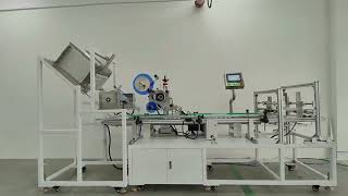 Egg trays sticker labeling machine fully automatic with feeder and collector system