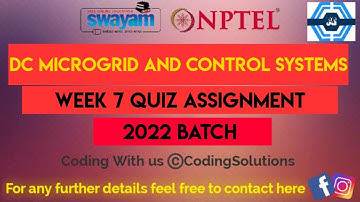 Dc Microgrid and control systems Week 7 Quiz Assignment Solution | NPTEL 2022 | SWAYAM