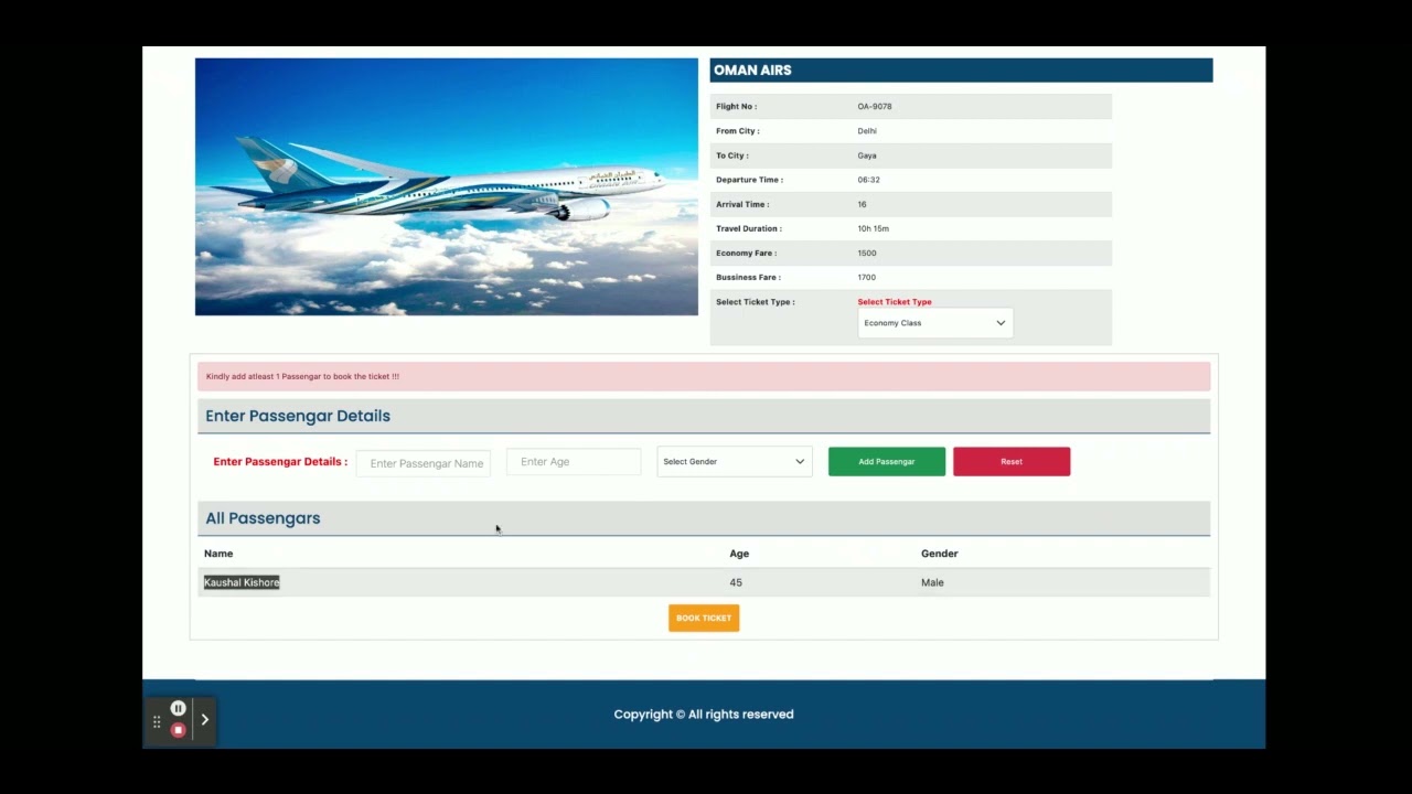 travel booking project in java