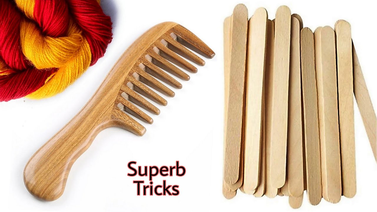 Superb Craft Ideas using Icecream sticks and Hair Comb - Popsicle craft - Hair comb craft