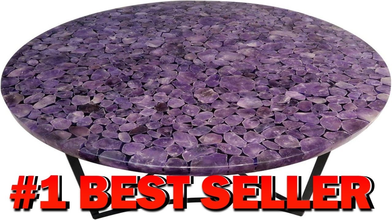 54 x 54 Inches Round Amethyst Dining Table Top with Luxurious Look - B0DJCW8P9G