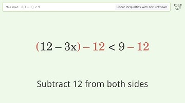 Solving Linear Inequalities: 3(4-x) is Smaller Than 9