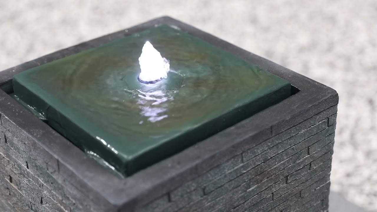 Product Demo: Mosaic Cube Water Feature 45229L - YouTube