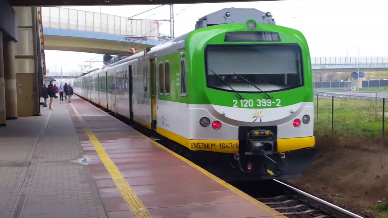 Przejazd: EN57AKM-1299 + EN57AKM-1643 Koleje Mazowieckie Linia R8