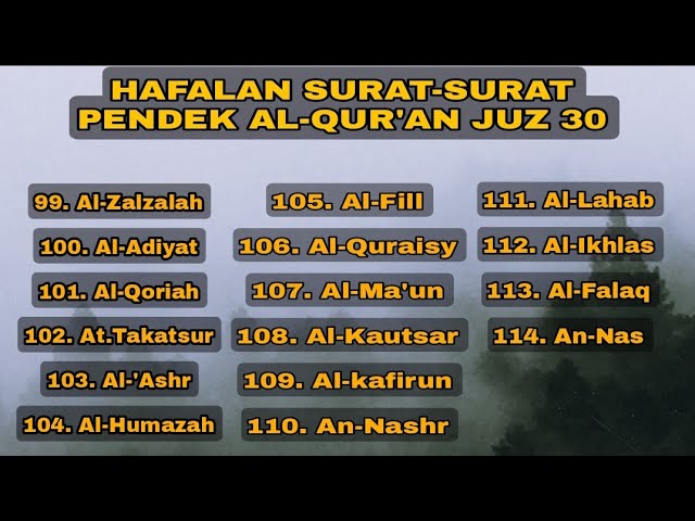 HAFALAN SURAT PENDEK AL-QUR’AN || BACAAN SHOLAT || JUZ 30 ‼️ class=