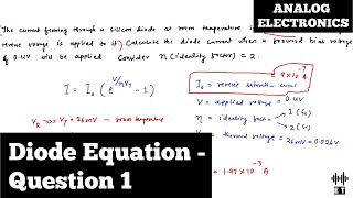 Diode Equation | Question 1 | Analog Electronics