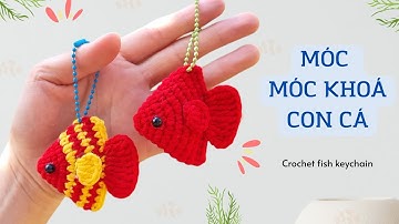 Bài 464: Crochet fish keychain | Móc móc gắn chìa khóa con Cá | Móc con cá | Bi Do Handmade