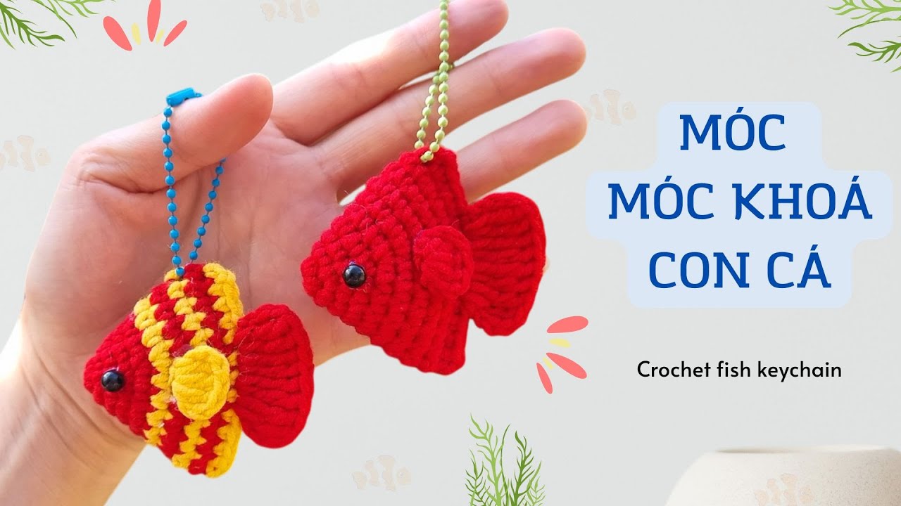 Bài 464: Crochet fish keychain | Móc móc gắn chìa khóa con Cá | Móc con cá | Bi Do Handmade