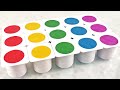 Very Satisfying Video How to make Rainbow Kinetic Sand Cup Squish and Cutting Kinetic Sand ASMR