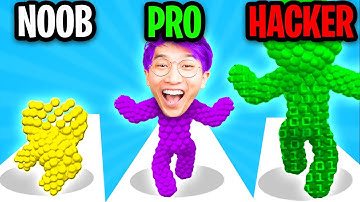 Can We Go NOOB vs PRO vs HACKER In SANDMAN RUN!? (SATISFYING APP GAME!)