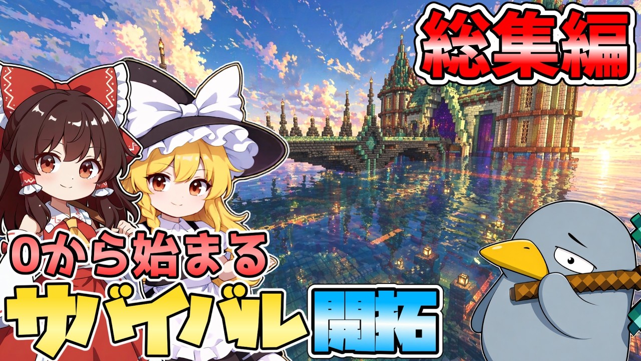 -総集編- 作業用・睡眠用!0から始まるサバイバル街づくり!開拓一気見動画続【ゆっくり実況】【マイクラ/Minecraft】