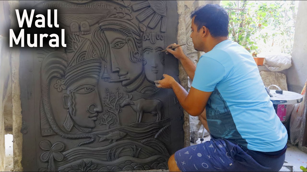Radha krishna clay mural for wall decoration | Art Tech