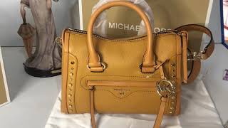 Michael Kors Small Carine Leather satchel cider