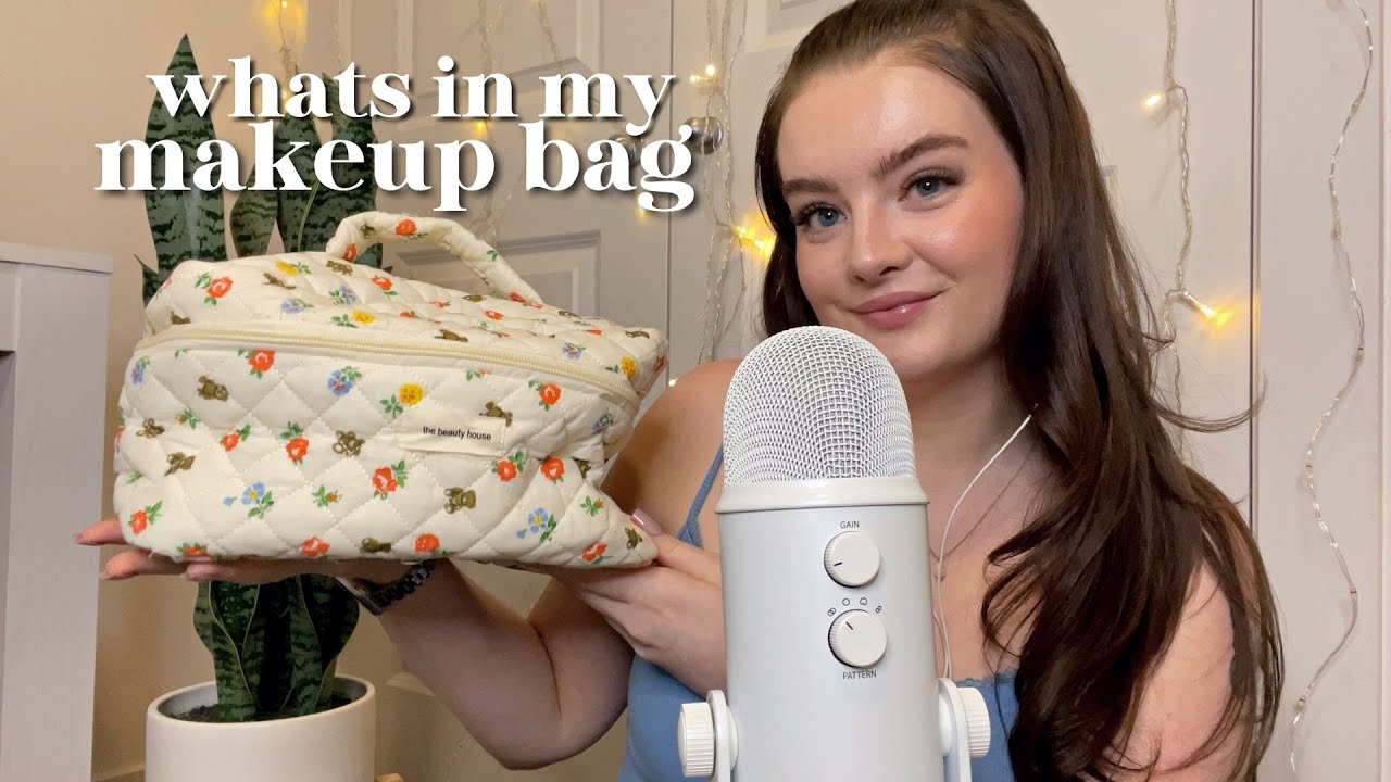 ASMR whats in my makeup bag 🧸🌷 - YouTube