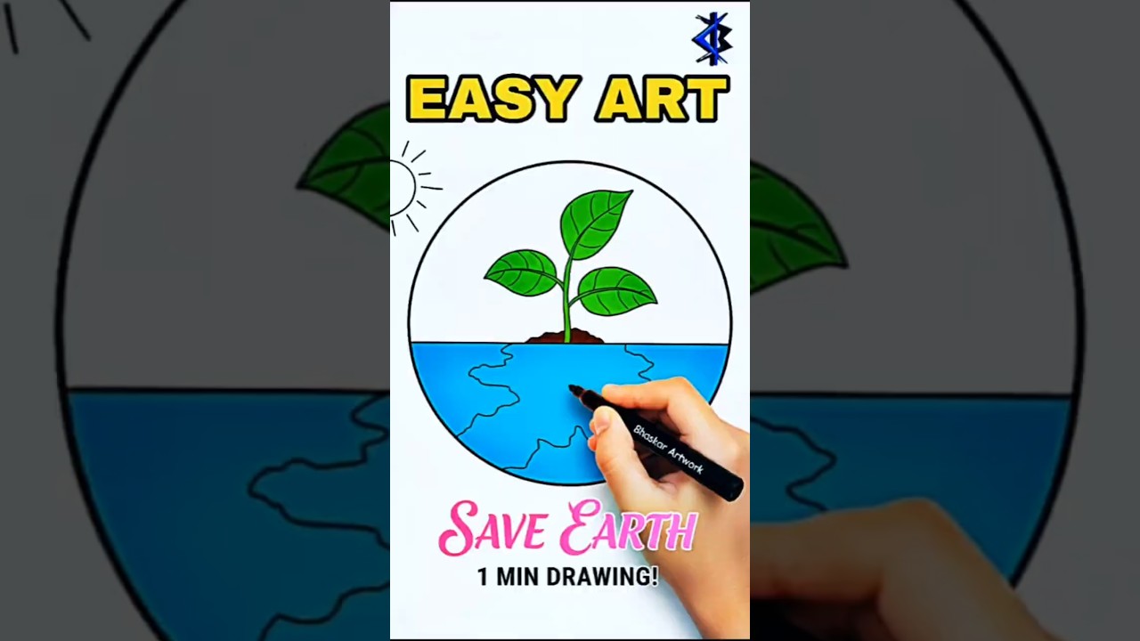 **🌏 Save Earth Drawing in 60 Secs | 