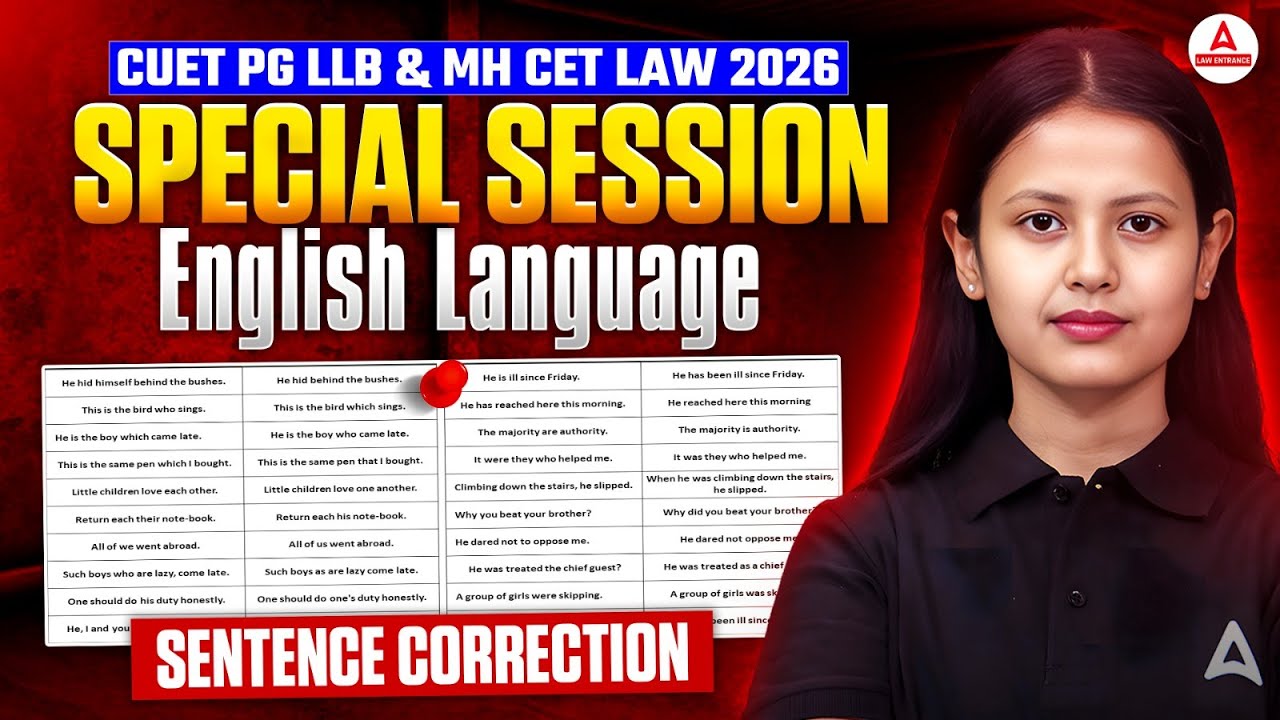 CUET PG LLB 2026 English Language Preparation | Sentence Correction ...