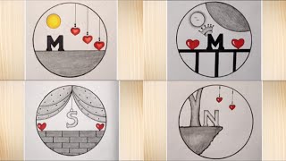 Beautiful circle design drawing easy।। letter art design drawing in circle।। circle drawing step by।
