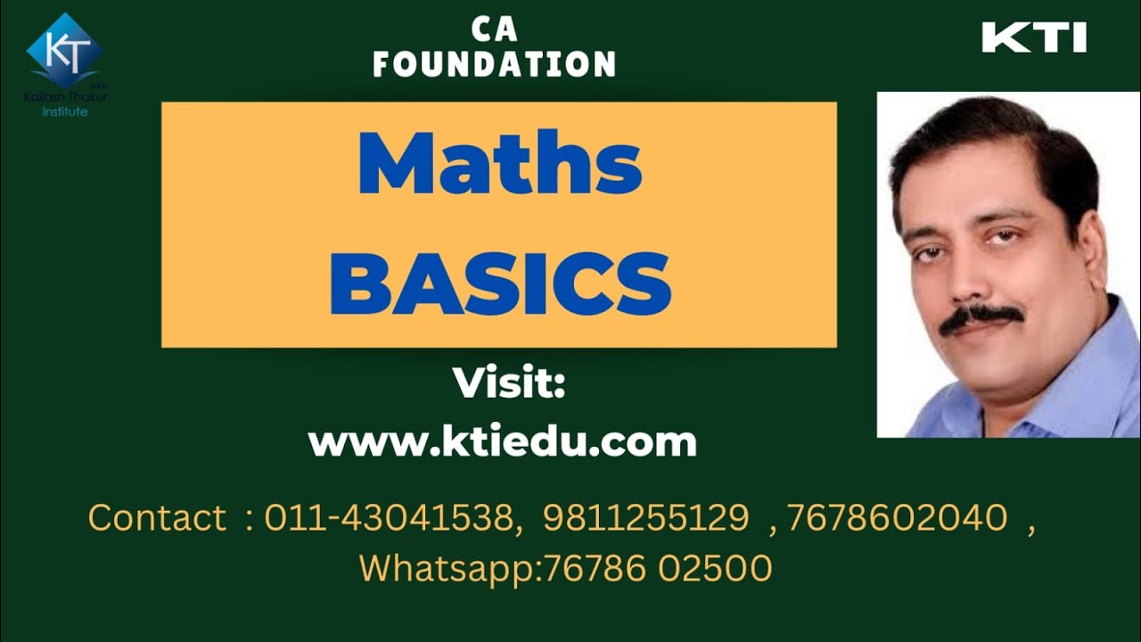 BASIC MATHS L-1 - YouTube