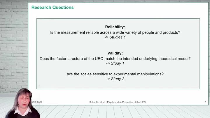 Psychometric Properties of the User Experience Questionnaire (UEQ)