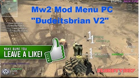 "MW2/PC" - "Dudeitsbrian V2 Mod menu!" - "Hosted By: zLukeyy1337" +Download!"