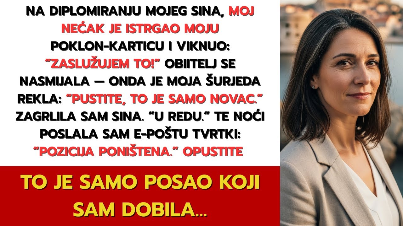 Na diplomiranju mog sina, nećak je istrgao poklon karticu i vikao: “Zaslužujem” Obitelj se nasmijala