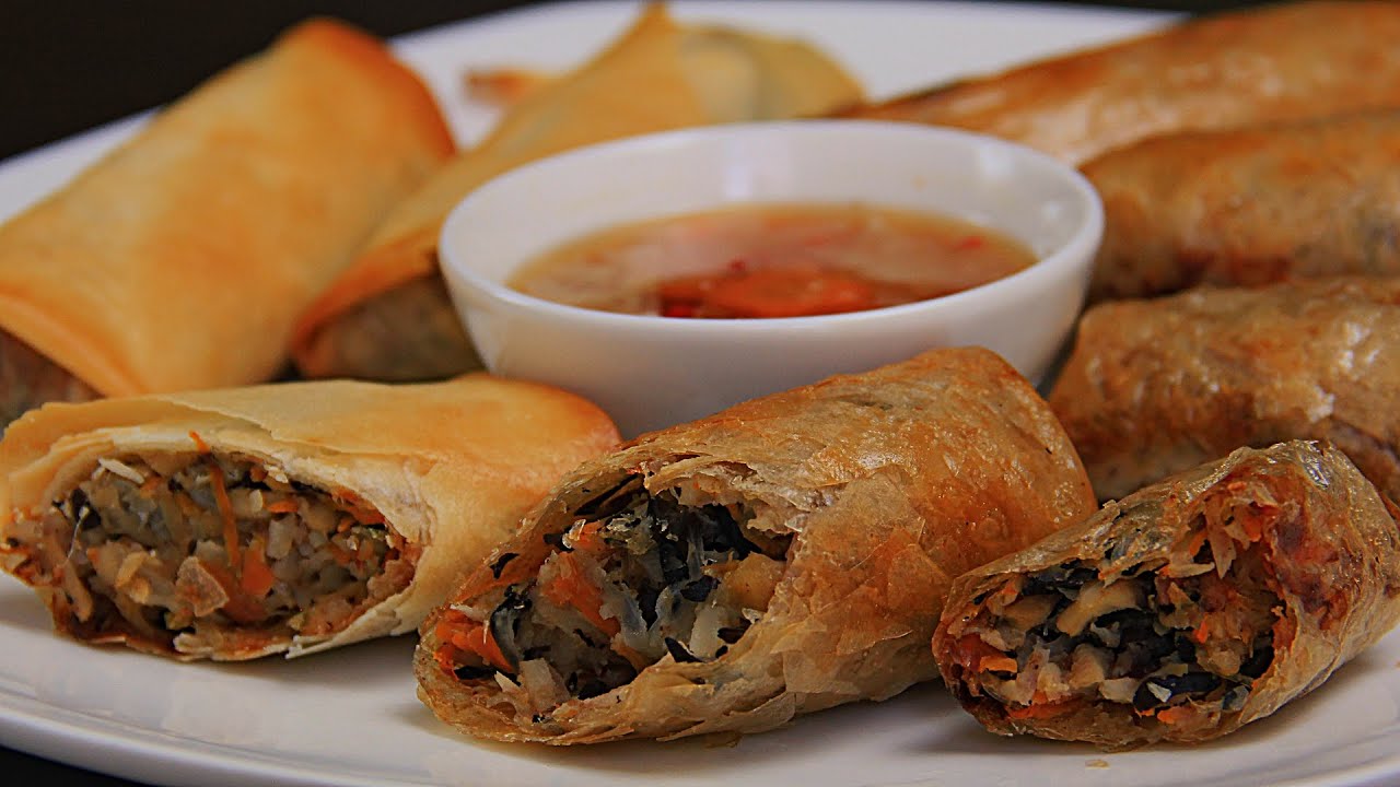 Nem rán (Chả giò chay) với ba loại vỏ giòn rụm và nồi chiên không dầu ...