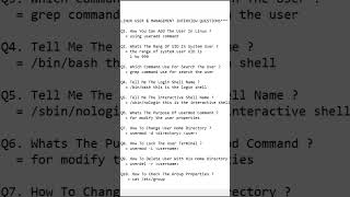 Fresher Linux Interview Questions | User Management