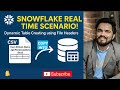 Snowflake Real-Time Scenario | Dynamic Table Creation from CSV File Headers