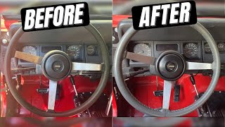 DIY Leather Wrap Steering Wheel for LESS THAN $20