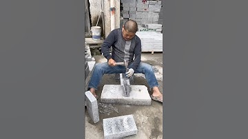 What’s tougher — breaking small granite tiles or big granite slabs? You tell me! ⛏️🪨🤔