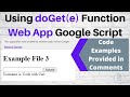 Using doGet(e) Function to start Web App on Google Apps Script