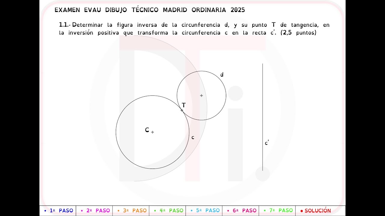 Ejercicio EVAU Madrid 2025 Ordinaria 1.1 Inversión, Dibujo Técnico, Bachillerato, Selectividad, PAU
