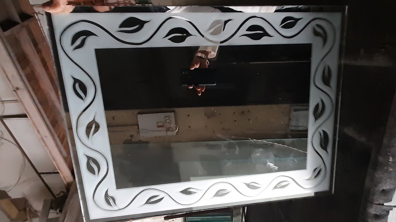 Etching Mirror New Design. wash Basin Mirror Glass Design...