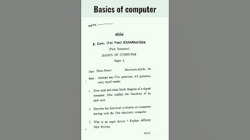IGU sample paper 2022 Basics of Computer Ist Semester..