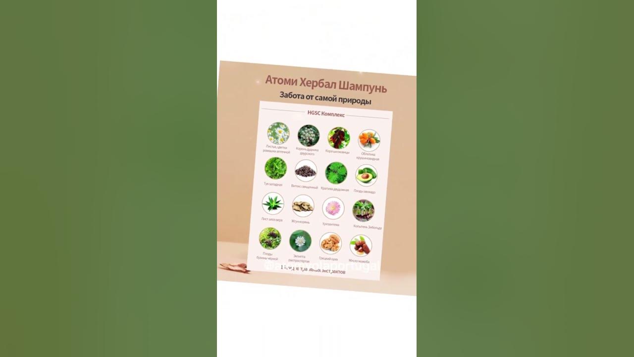 Корейский шампунь для волос Хербал #Atomy на травах Herbal. - YouTube