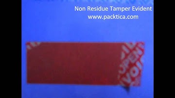 Non-Residue Tamper Evident Label